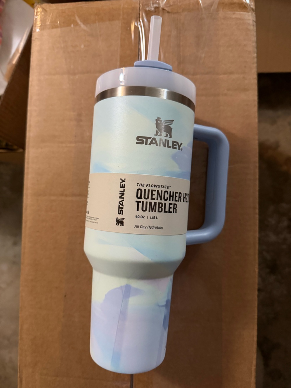 Stanley Quencher H2.0 40oz Tumbler Cool serene brushstroke
